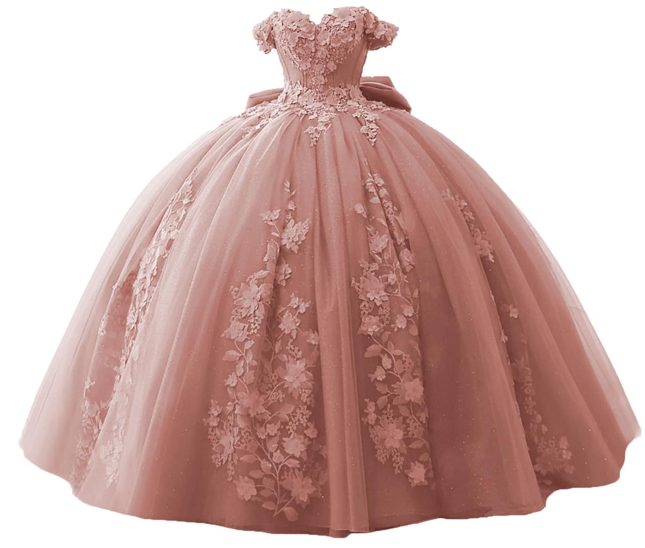 TRHTX Lace Beaded Quinceanera Dresses 2025 Puffy Off Shoulder Sweet 16 Dresses Flower Tulle Quince Dress WZY54