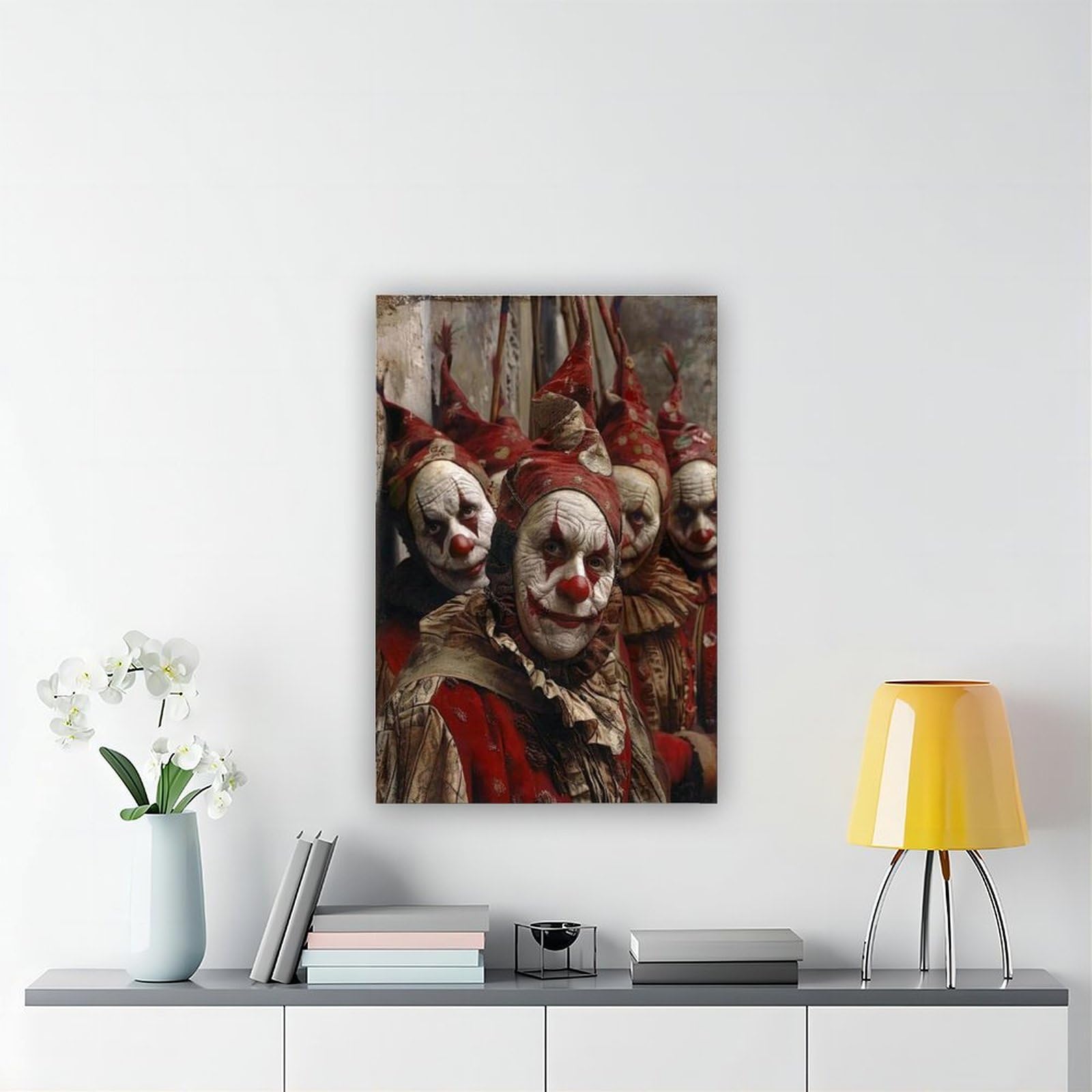QGVBGF Stampa artistica da parete con stampa autentica di Commedia Dell'Arte Representationft, per soggiorno, camera da letto, 50 x 75 cm