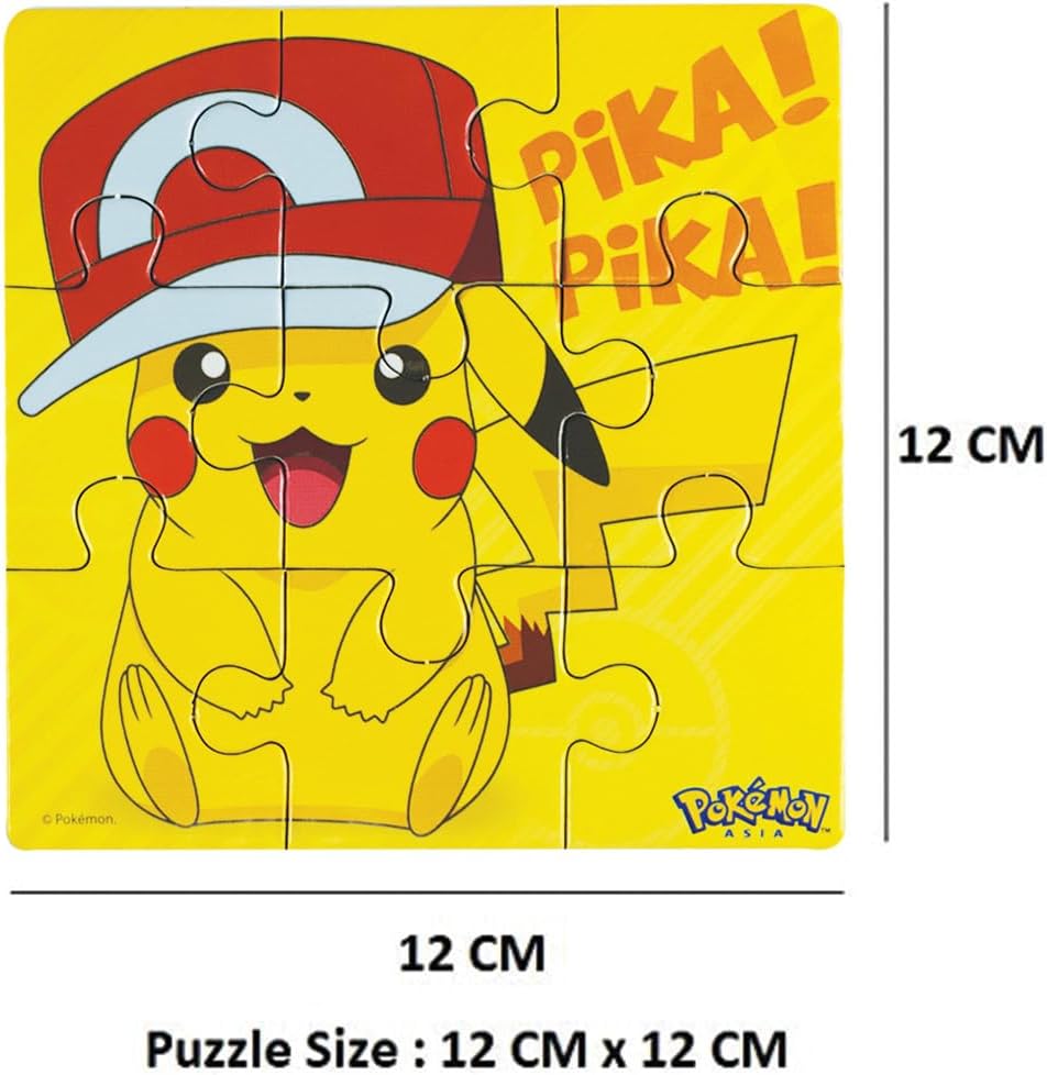 Pokemon Style Characters Zigsaw Puzzle, Pack of 6, Total 96 Pieces, Assortment 2