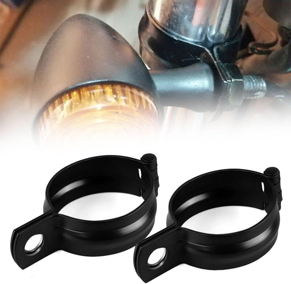 Set of 2 Turn Signal Mount Brackets for Motorcycle Front Forks Compatible with 10mm Holes