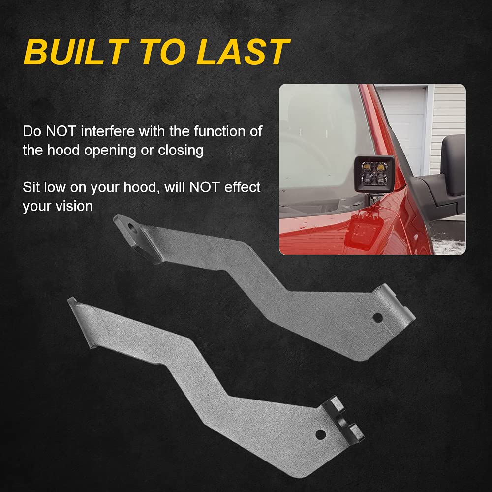 Samman F150 Hood Ditch Light Mount Raptor Engine Hood Hinge LED Pods