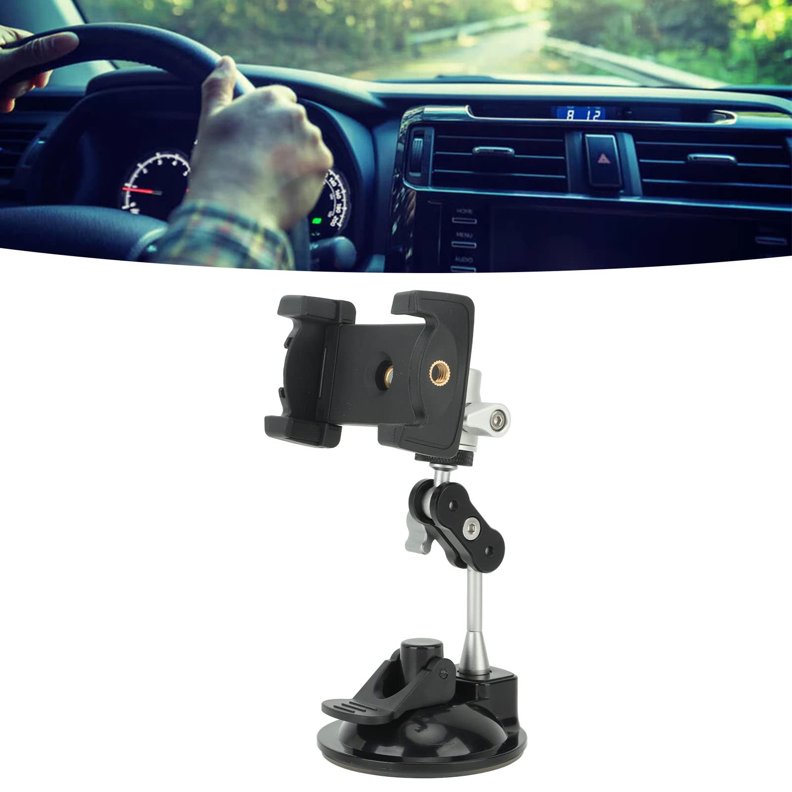 Amazon.co.jp: スマホホルダー 車, 1/4 インチねじ 360°回転可能 車