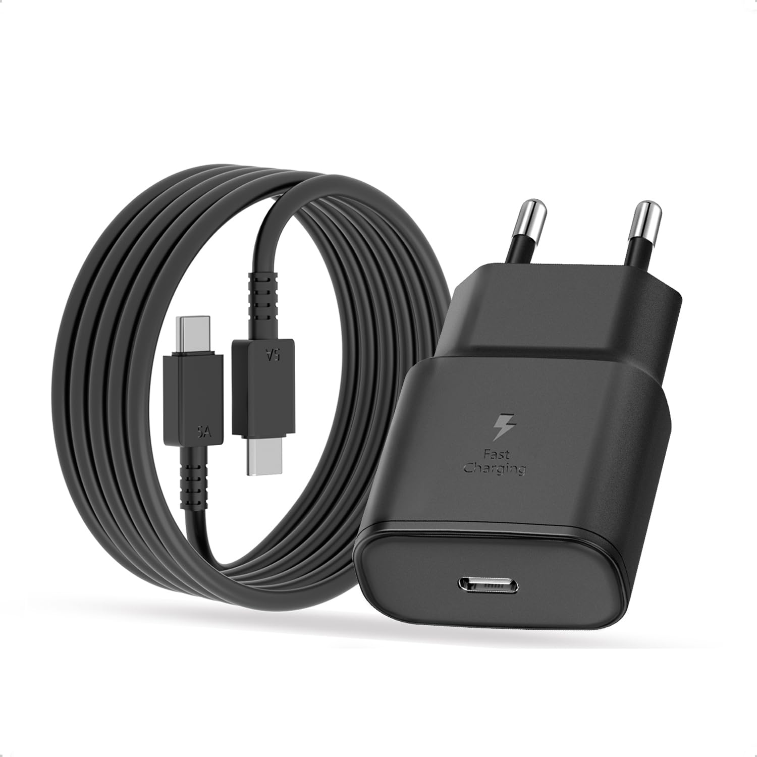 25W USB C Ladegerät Schnellladekabel Ladekabel für Samsung Galaxy S25 S24 S23 S22 S21 S20 fe S10 A56 A55 5g A54 A53 A52 A51 A35 A34 A33 A16 A15 A13, Schnellladegerät mit kabel 2M Netzteil Fast Charger