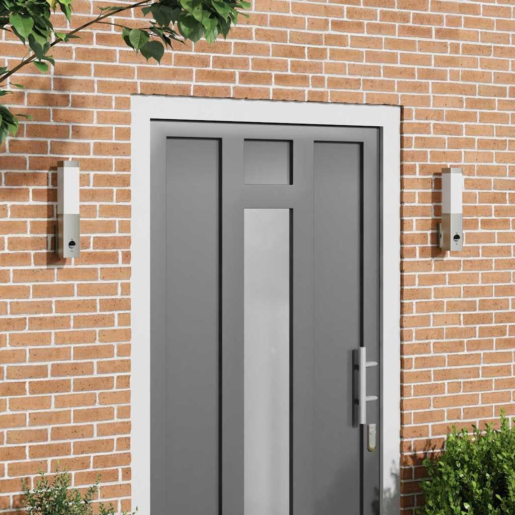 Appliques murales extérieures IP44 contre l'obscurité lot de 2 lampes inox avec détecteur