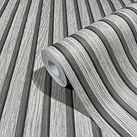 Vliesbehang in bruin 3D-effect houtlook paneel 3D-look modern