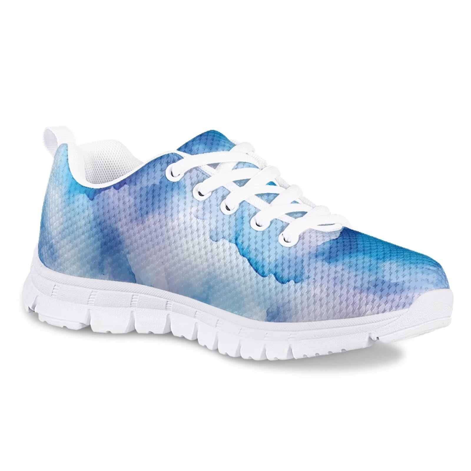 Cumagical Blue Texture Print Youth Running Sneakers Flexible Sole Ideal for Sports and Leisure Activities