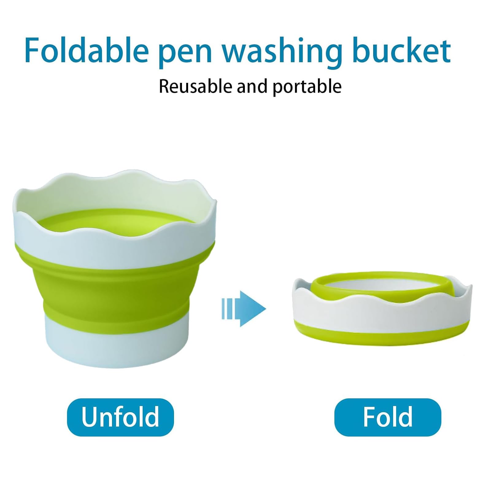 Set 2 Bicchieri Pieghevoli In Silicone Per Colori – Porta Pennelli E Contenitore Acqua Per Acquerello, Tempera E Acrilico, Ideali Per Viaggi E Studio