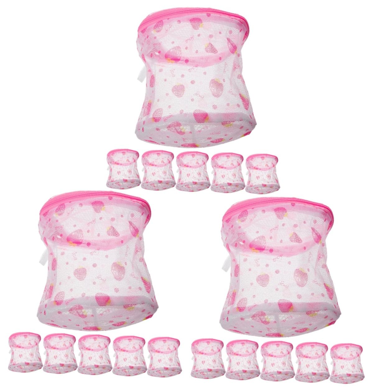 Didiseaon 3 Set Sacco Della Biancheria Borsa Portaoggetti Buste Zip Doppio Cesto Della Biancheria Sacchi A Rete Per Il Bucato Borse Borsa Portabiancheria Con Cerniera Rete Di Nylon 6 Pezzi*3