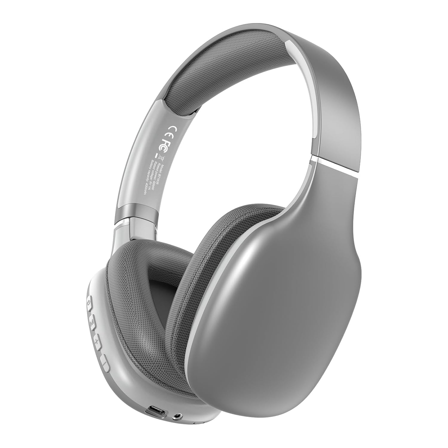 iFAST Foldable Wireless Stereo Headphone | 40 Hours Music & Calls| Dual Mode (Wired & Wireless) Gaming Headset with Adjustable Headband [ Grey ]