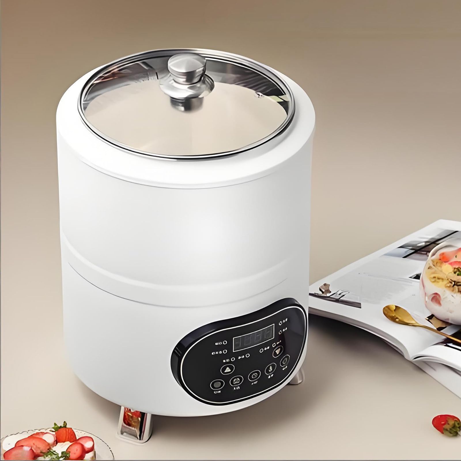 Automatic Digital Yogurt Maker,400w Automatic Fermentation Yogurt Maker Machine,Yogurt Maker &amp; Dough Fermentation Machine,Time and Temperature Control for Probiotic Yogurt,Cheese White-8L