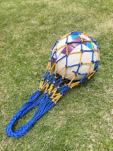 Rohome Basketball Net Bag Mesh Soccer Football Bag Durable Single Ball Carrier Nylon Carry Bag For Holding Basketball Volleyball Rugby Swimming Mesh Storage (Yellow) #TOP3