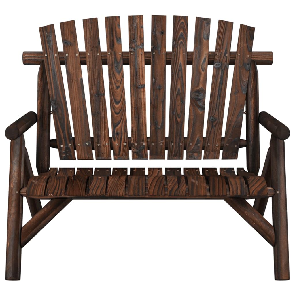 Panca da Giardino 2 Posti in Legno Massello Abete 119x85x98 cm | Seduta ergonomica con schienale stile Adirondack e braccioli, ideale per arredare la terrazza o il patio esterno.