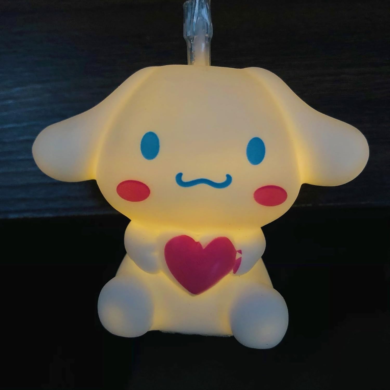 Cute Big Ear Dog Night Light Puppy Dog Lamp Cinnamoroll Light Fairy String Light for Boys Girls Bedroom Birthday Christmas Holiday Decor (1.65m/10led, Heart Dog)