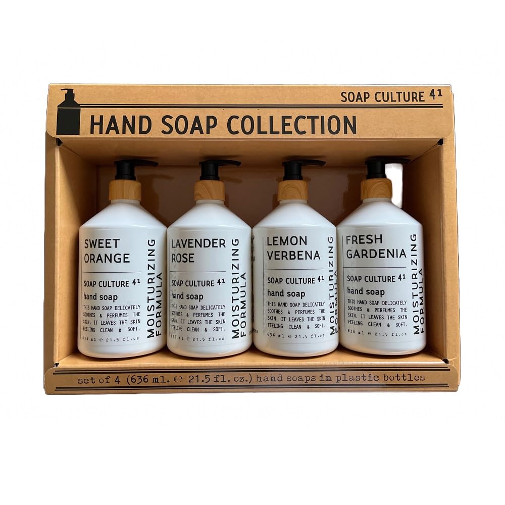 Soap Culture41 - Hand Soap Collection. Gift set of 4 x 21.5 oz bottles, 21.5 Fl Oz (4Pack)