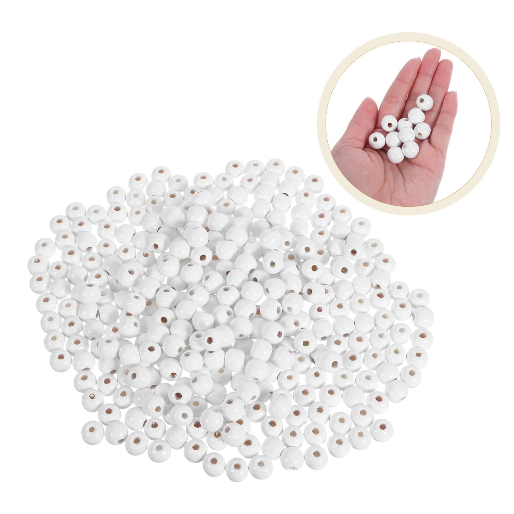Anneome 600 Piezas Cuentas de Madera Redondas Perforación Espaciadoras Sin Acabado para Manualidades Joyería Pulseras Decoración Hogar