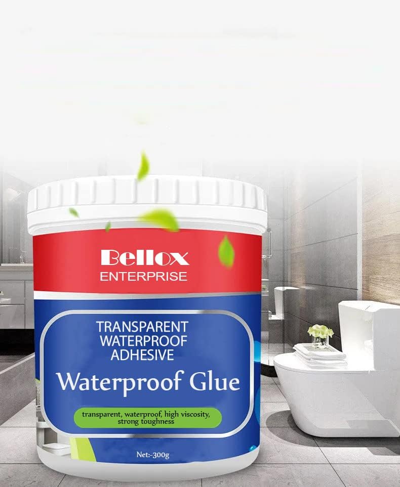 BELLOX ENTERPRISE Transparent Waterproof Glue 300g with Brush, Leakage