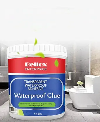 BELLOX ENTERPRISE Transparent Waterproof Glue 300g with Brush, Leakage Protection Outdoor Bathroom Wall Tile Window Roof, Anti-Leakage Agent, sealant glue, Roof Sealant Waterproof Gel