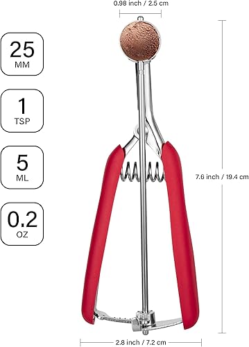 Vista 78 de Cuchara para galletas de 3.5 cucharadas, cuchara de helado con gatillo de pulgar, masa de galletas, cuchara de melón de 2.165 in, agarre cómodo