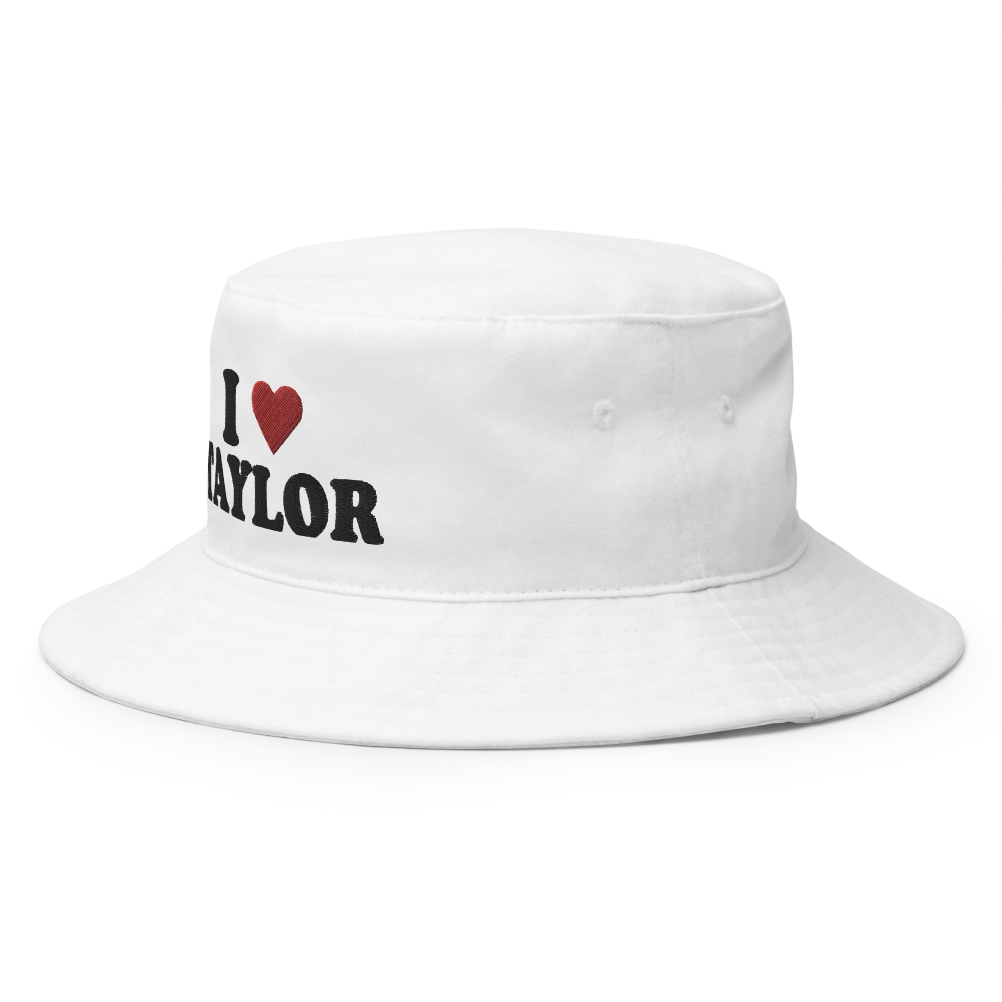 I Love Taylor Bucket Hat Taylor Fan Hat White