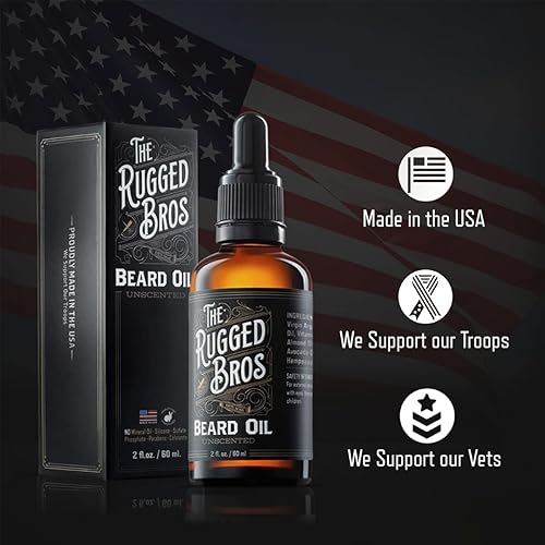 Miniatura 7 de The Rugged Bros Aceite para barba con suero de aceite de argán y aceites de jojoba para crecimiento y brillo acondicionador profundo suavizante y