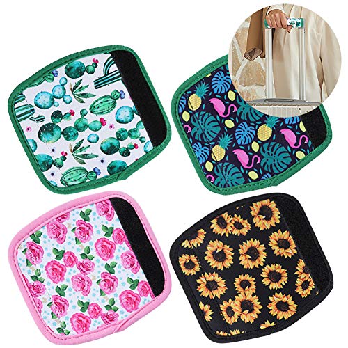 4 Stück Neopren-Gepäckgriff-Anhänger und Gepäck-Identifikatoren für Reisetasche Gepäck Koffer Bunt Cover