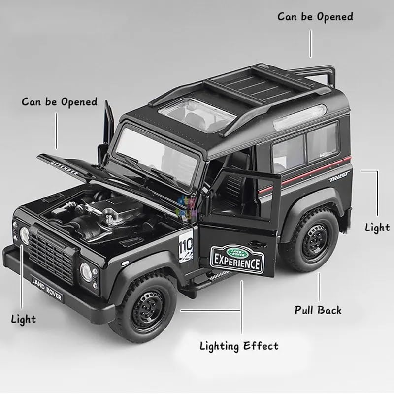 Image of VARIYA ENTERPRISE 1:32 New Defender 110 Scale Model Car - Exclusive Alloy Metal Pull Back Die Cast Car Toy with Openable Doors, Light & Music - Best Gifts for Kids【Colors as Per Stock】