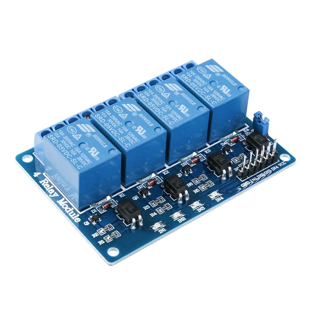 ELEGOO 4 Channel DC 5V Relè Modulo Relay con Accoppiatore Ottico 1280 DSP Arm PIC AVR per Arduino Raspberry Pi