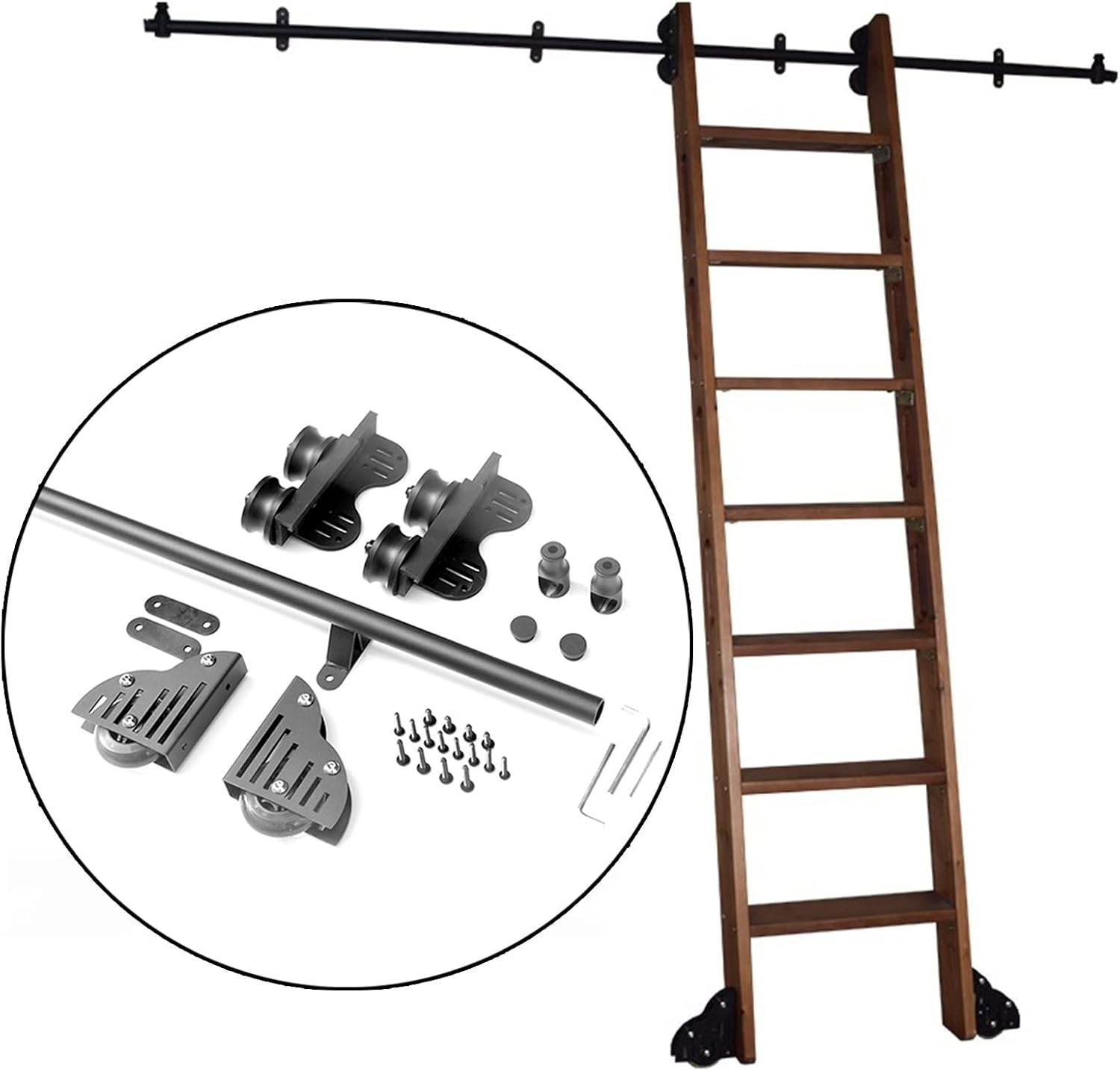 Luyckfrazy Sliding Barn Door Hardware Kit, Retractable