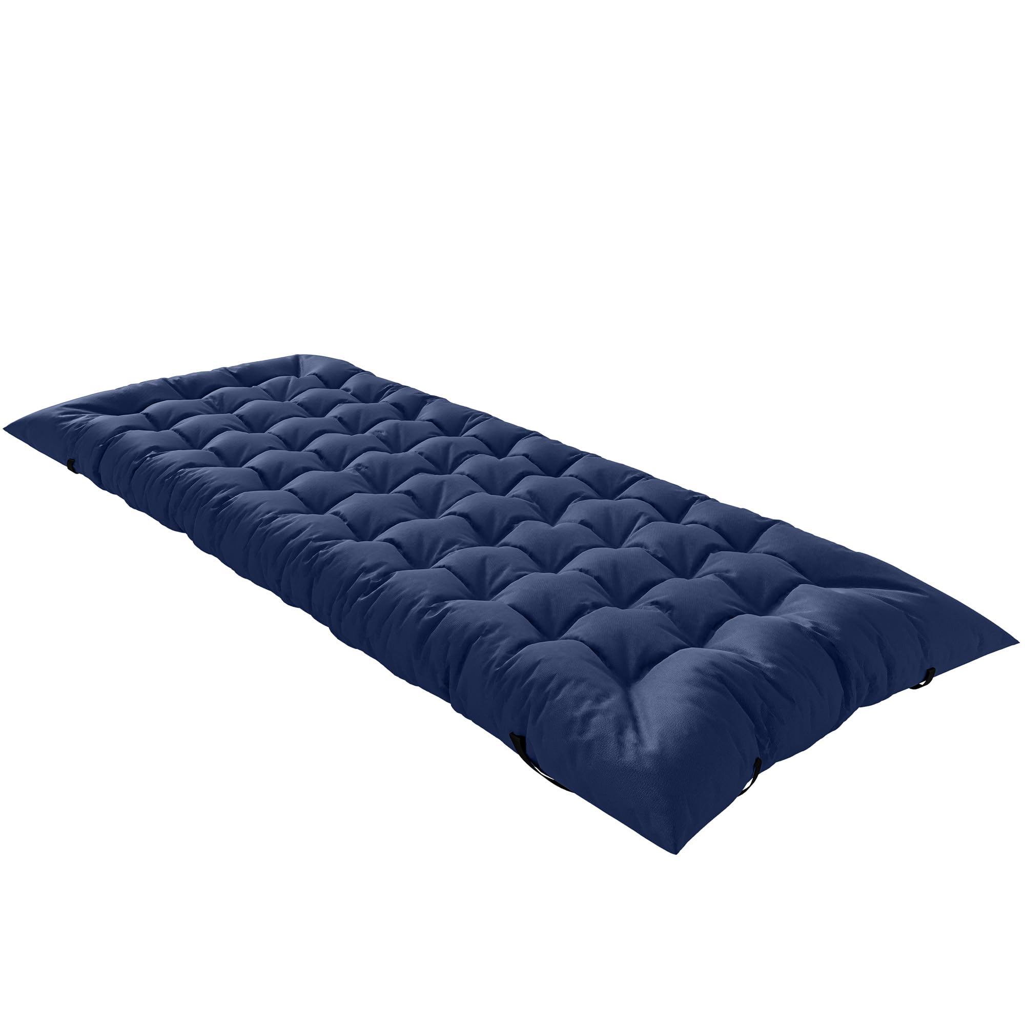 Outsunny Sleeping Mat, Foldable Camping Mattress Pad with Four Corner Elastic Straps, Camping Mat for Cot, Tent, Travel, 200 x 80 cm, Dark Blue