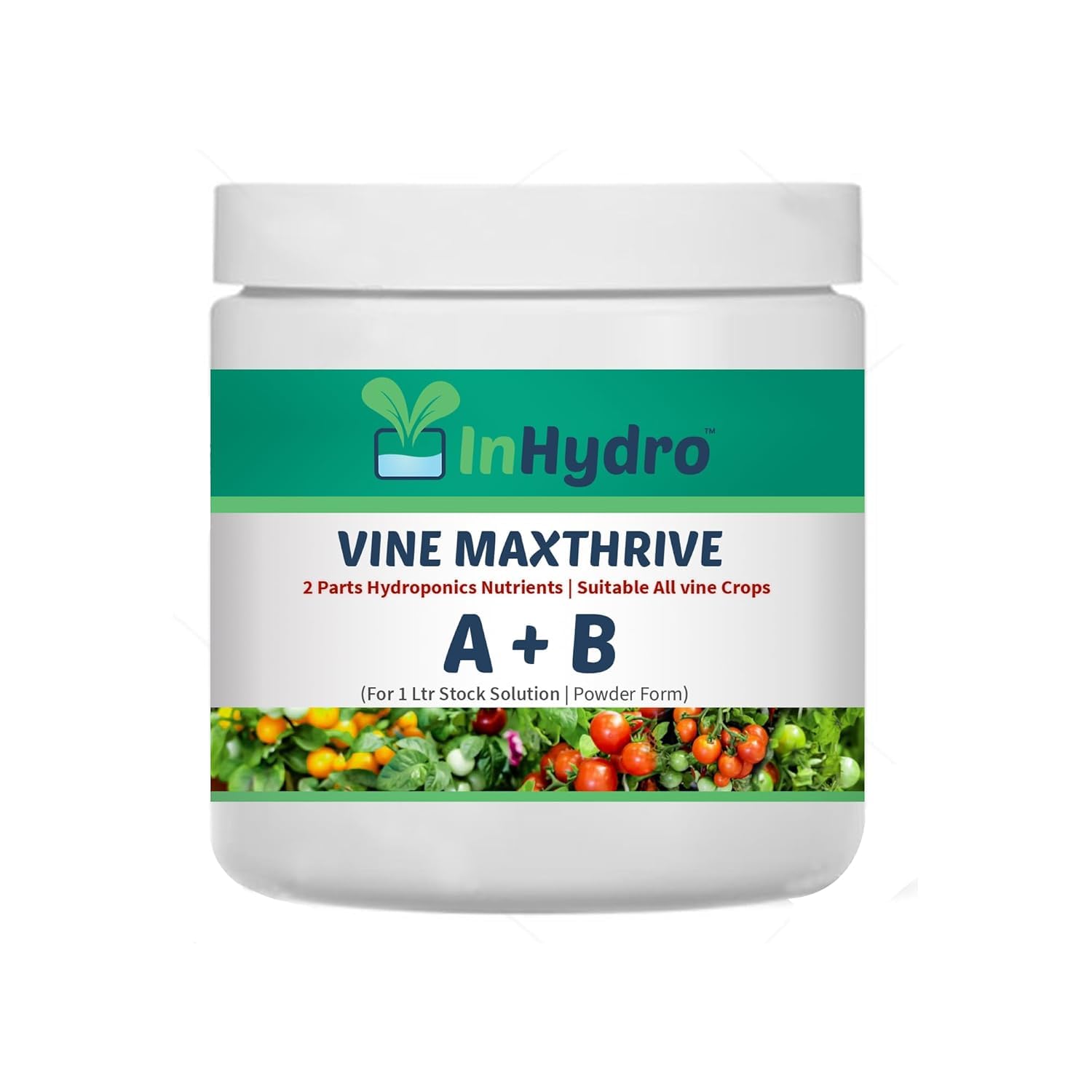 InHydro - Hydroponics General Vine Crop A & B Nutrients Specilally Formulated for Vine Crops like tomatoes,pumpkin,cucumber etc, Makes 200 Ltr hydroponics Solution (Powder form) 250gm (250)-image-13