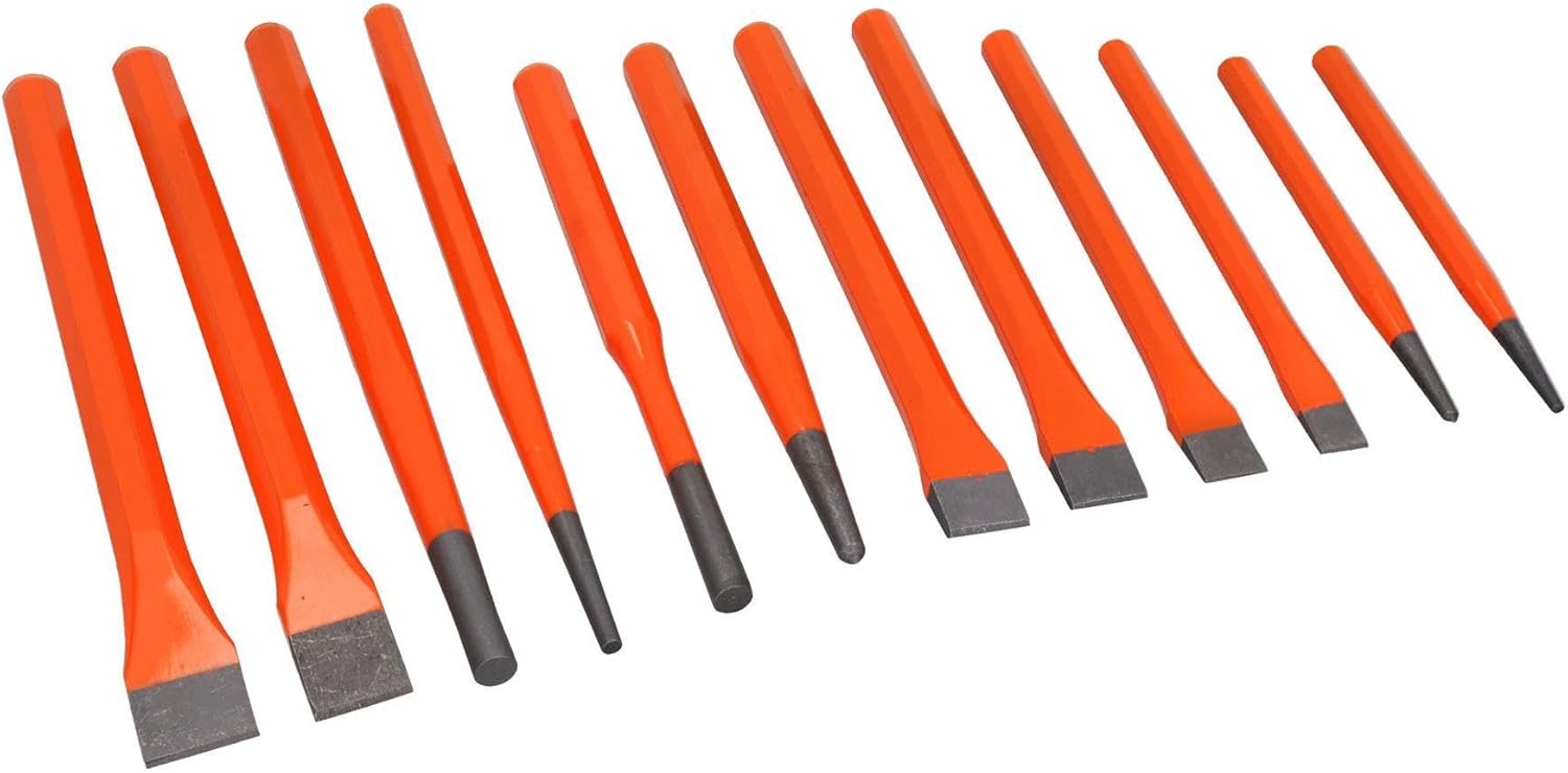 Punch and chisel set/taper/pin/centre/cold chisel 28pc set BERGEN AT138