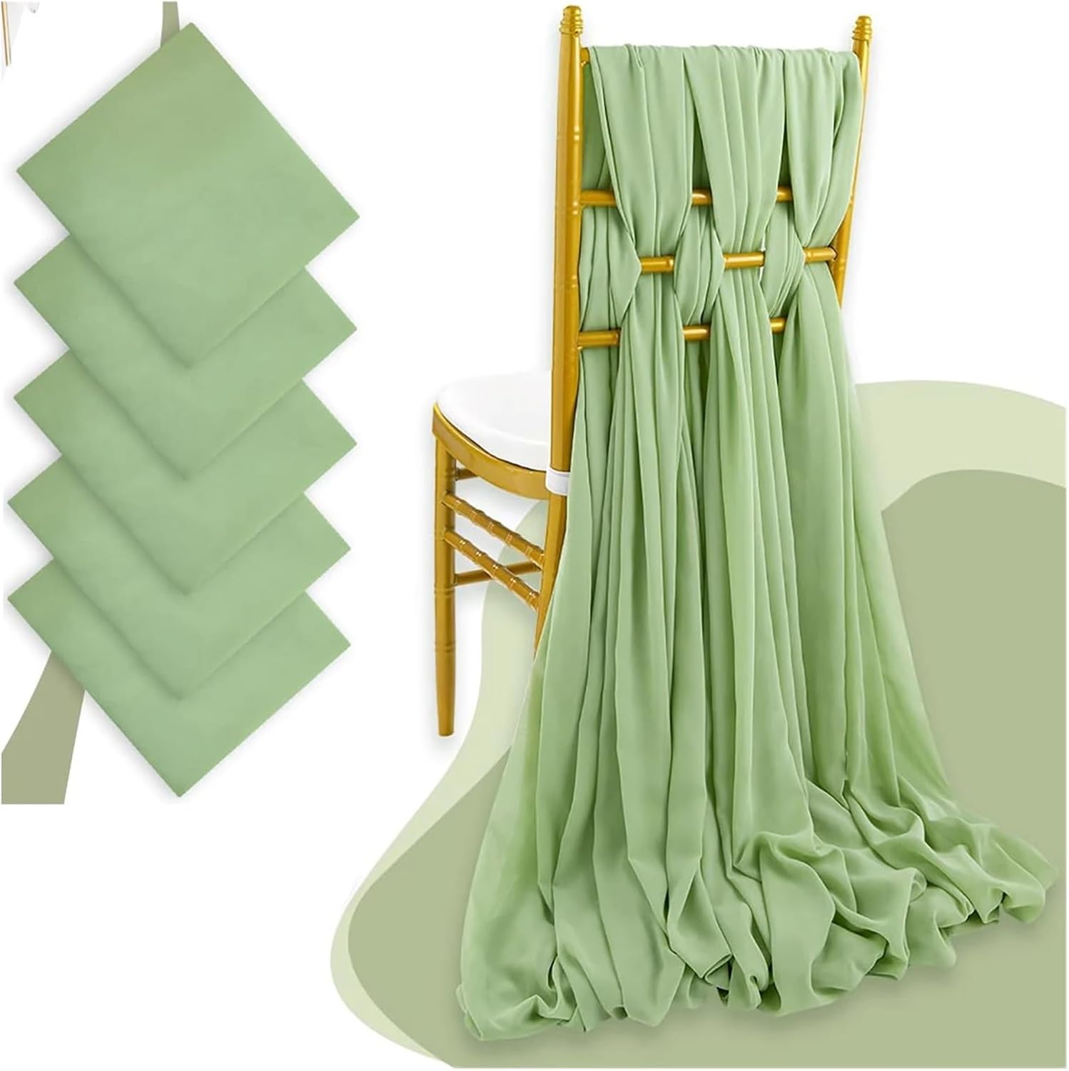 Wedding Decorations Chair Sashes Bows, Wedding Chair Sashes Multicolor 30x270cm Pack Of 12(Yellow)