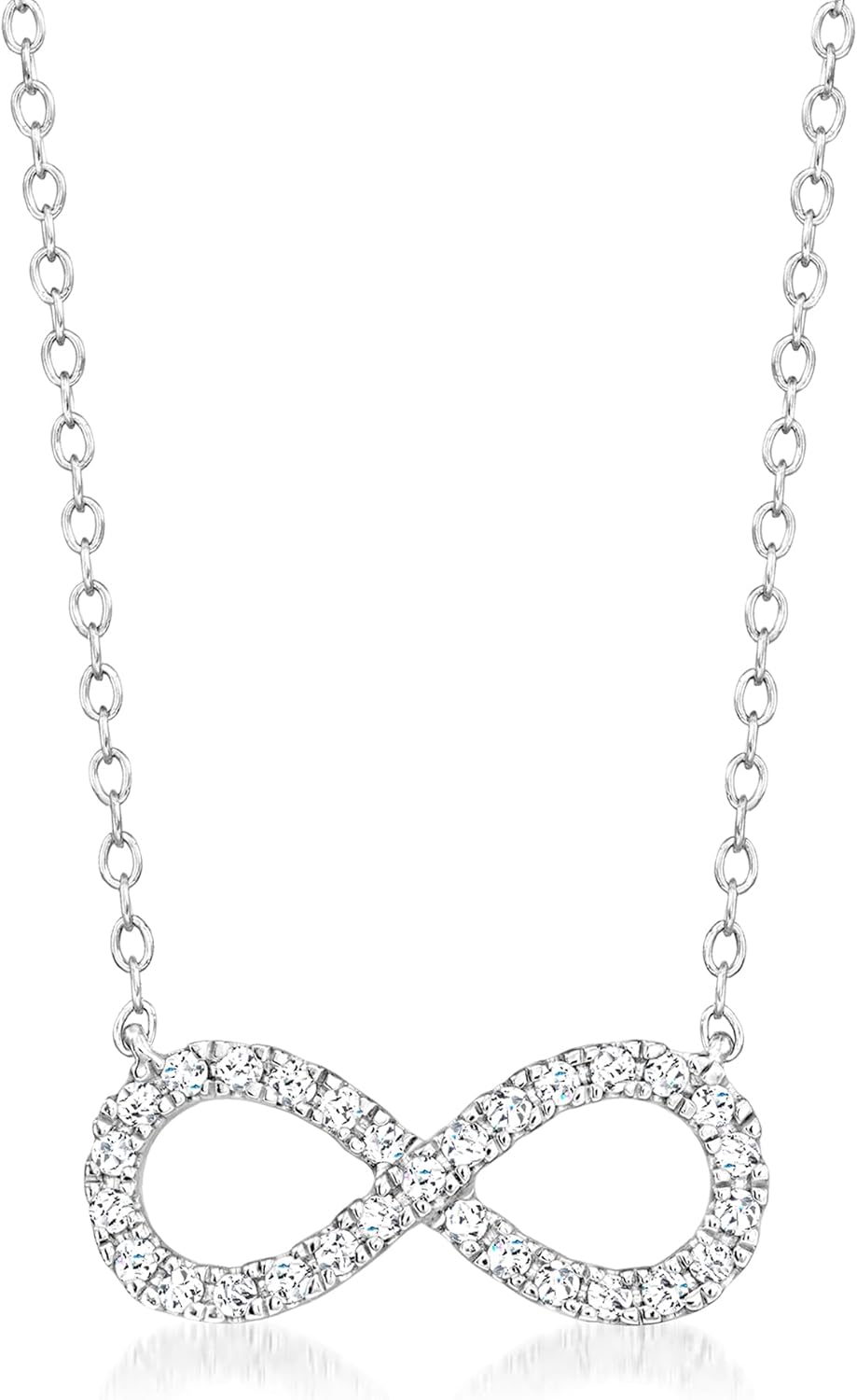 Ross-Simons 0.25 ct. t.w. Diamond Infinity Necklace in Sterling Silver