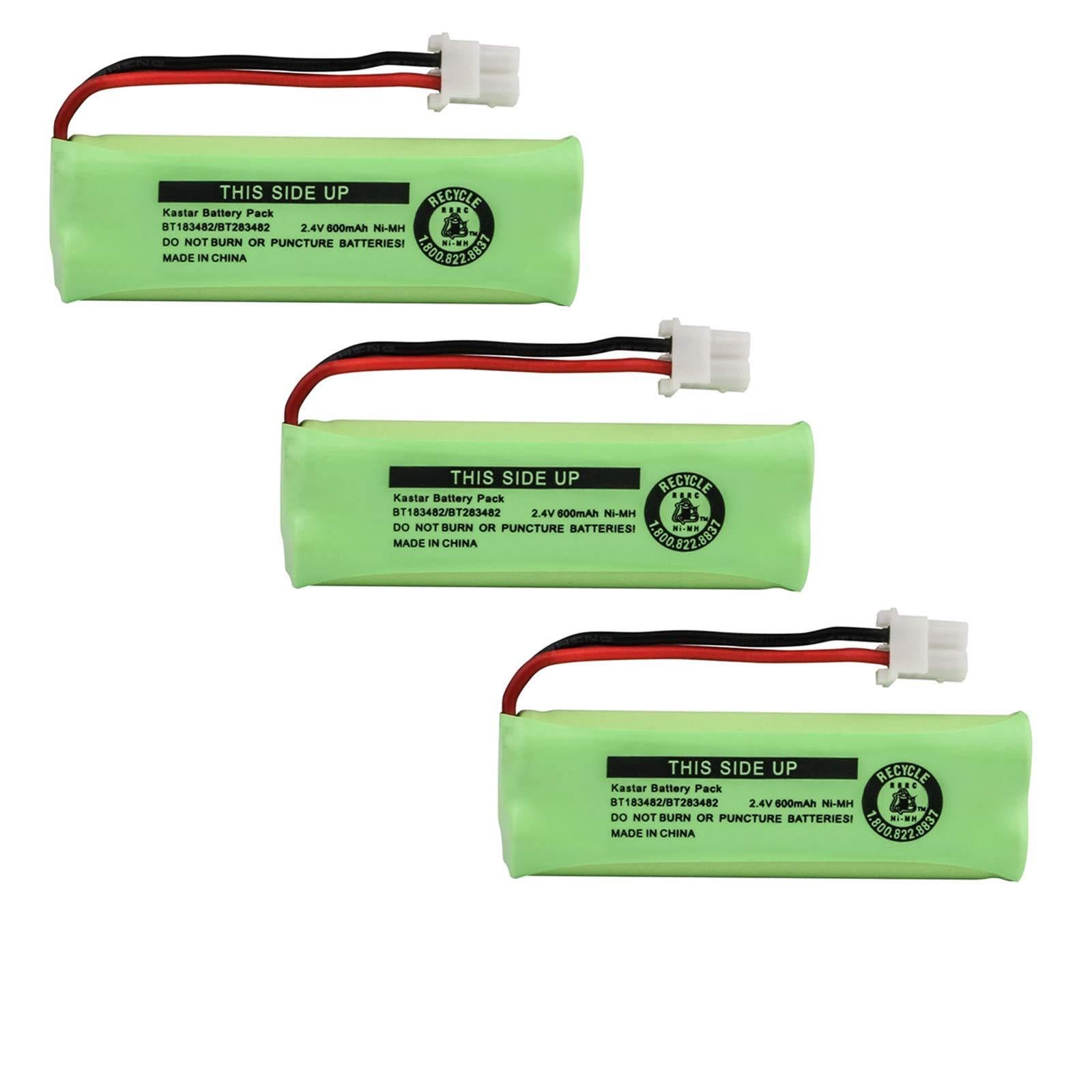 Kastar 3Pack BT183482 / BT283482 Cordless Phone Battery Ni-MH 2.4V 600 mAh Replacement for Vtech LS6475-3 Vtech DS6401 DS6421 DS6422 DS6472 LS6405 LS6425 LS6426 LS6476 Vtech 89-1348-01-00 DECT Handset