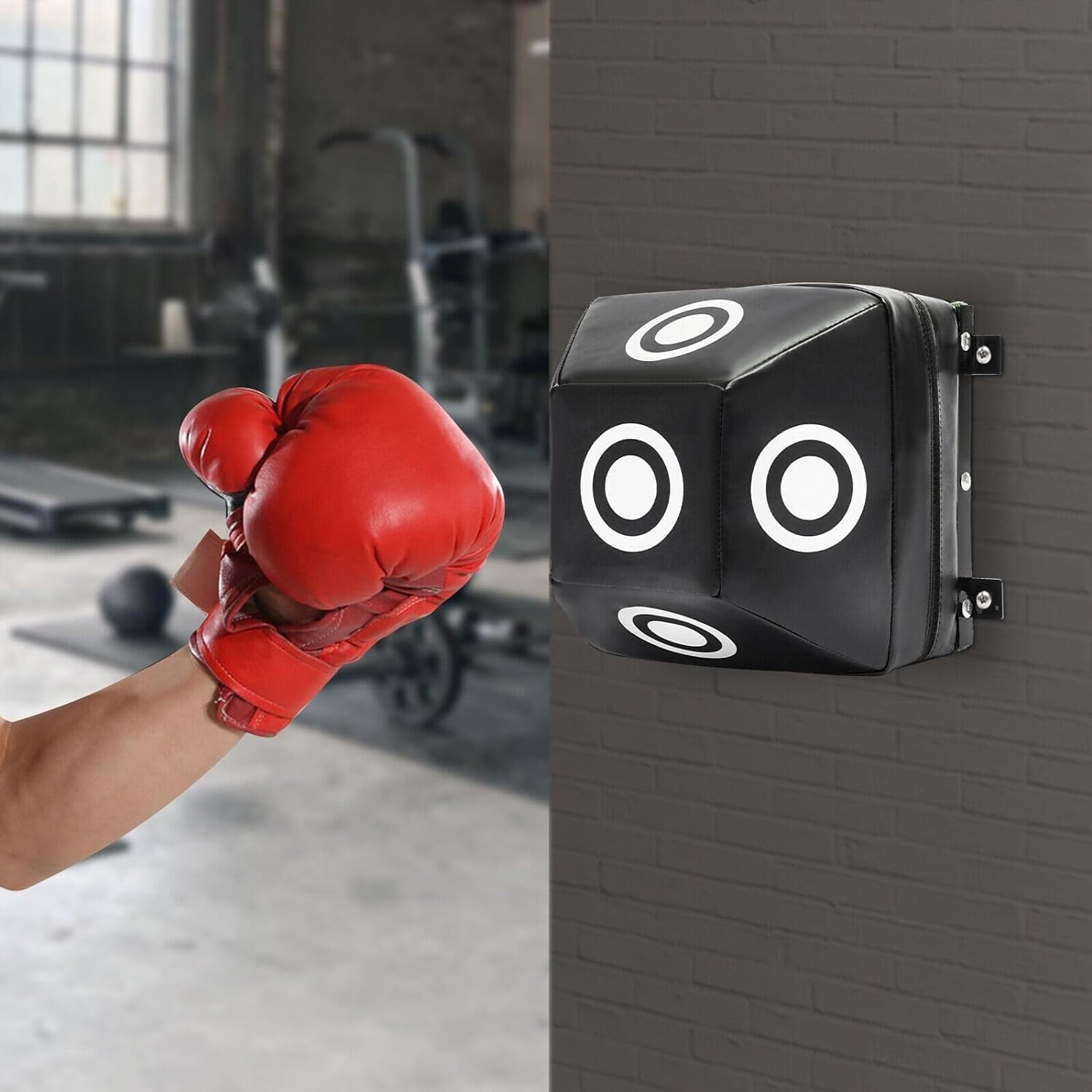Boxen Training Wall Mount Uppercut Boxsack,Wall Boxing Punching Pad, Boxing Target Wall Mount mit 4 Hit Points,Wall Mounted Boxing Bag for das Training zu Hause und im Fitnessstudio