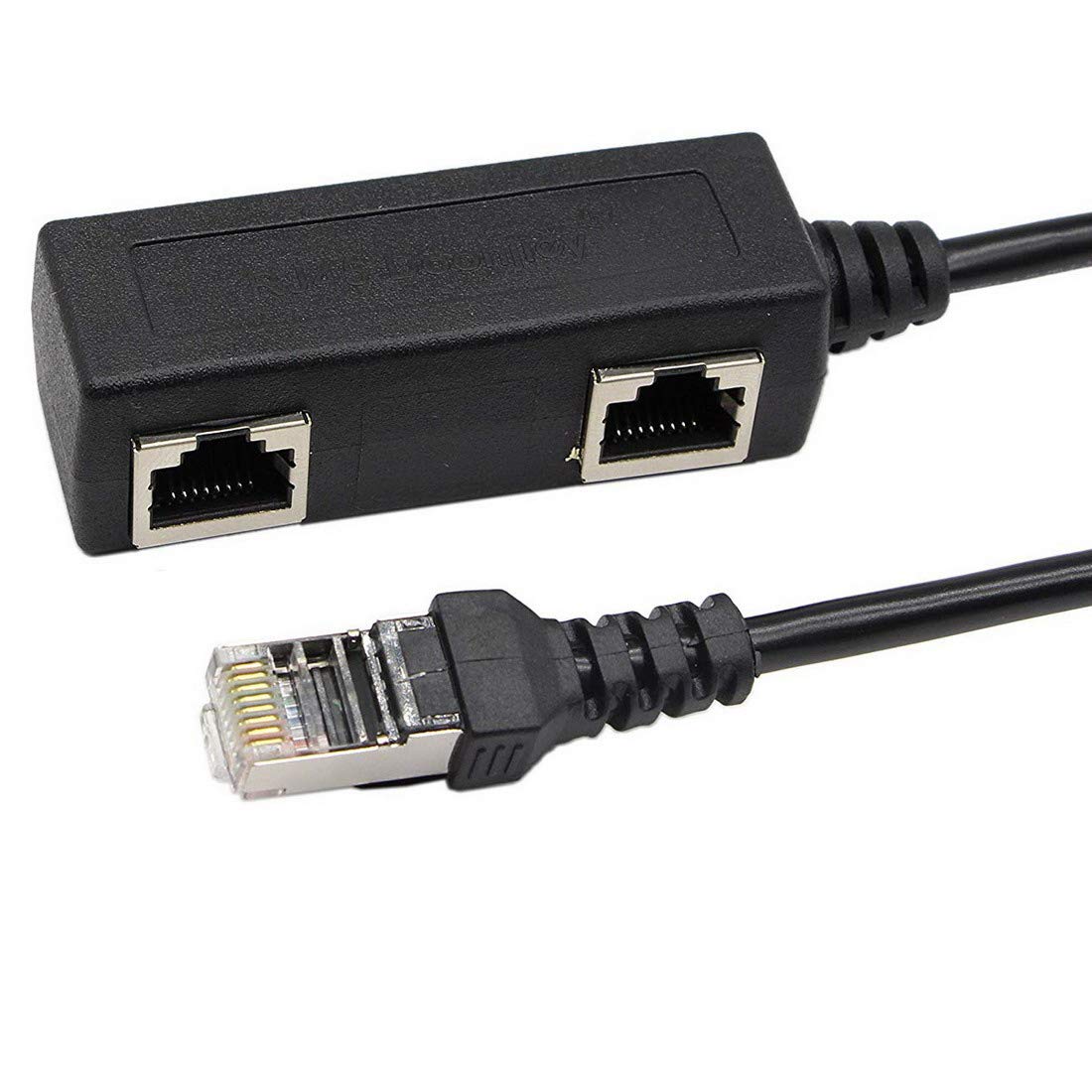 RJ45ネットワークスプリッタアダプタケーブル 1オスから2メスLANポート Amazon | Wuedozue RJ45 ネットワークスプリッターアダプター 1