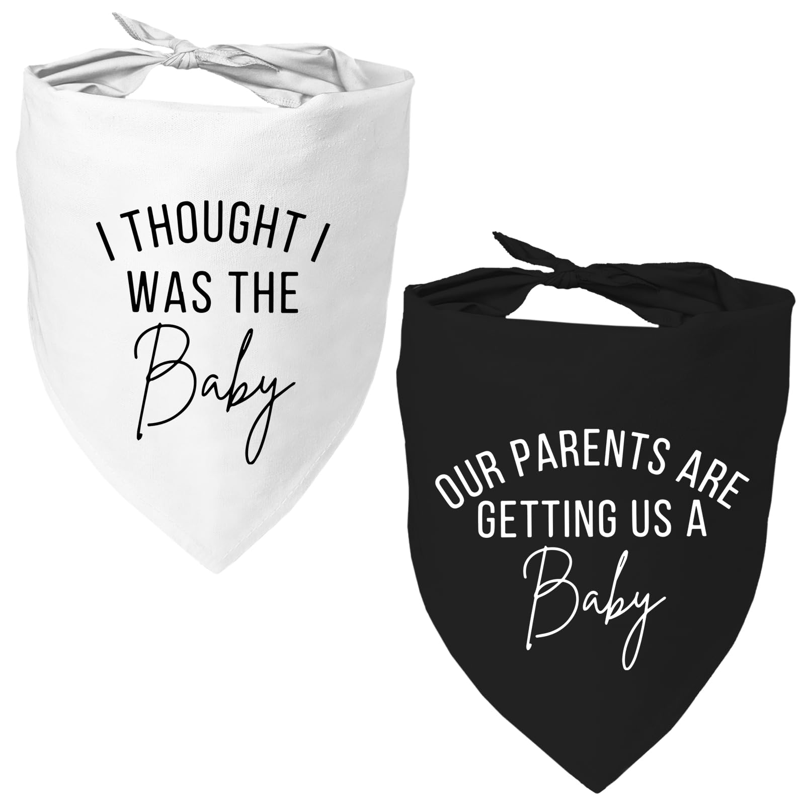 2 Pack Dog Bandanas for Pregnancy Announcement, Cute Adjustable Pet Bandana Scarf for Small Medium Large Dogs, Gender Reveal Puppy Accessories, Soft