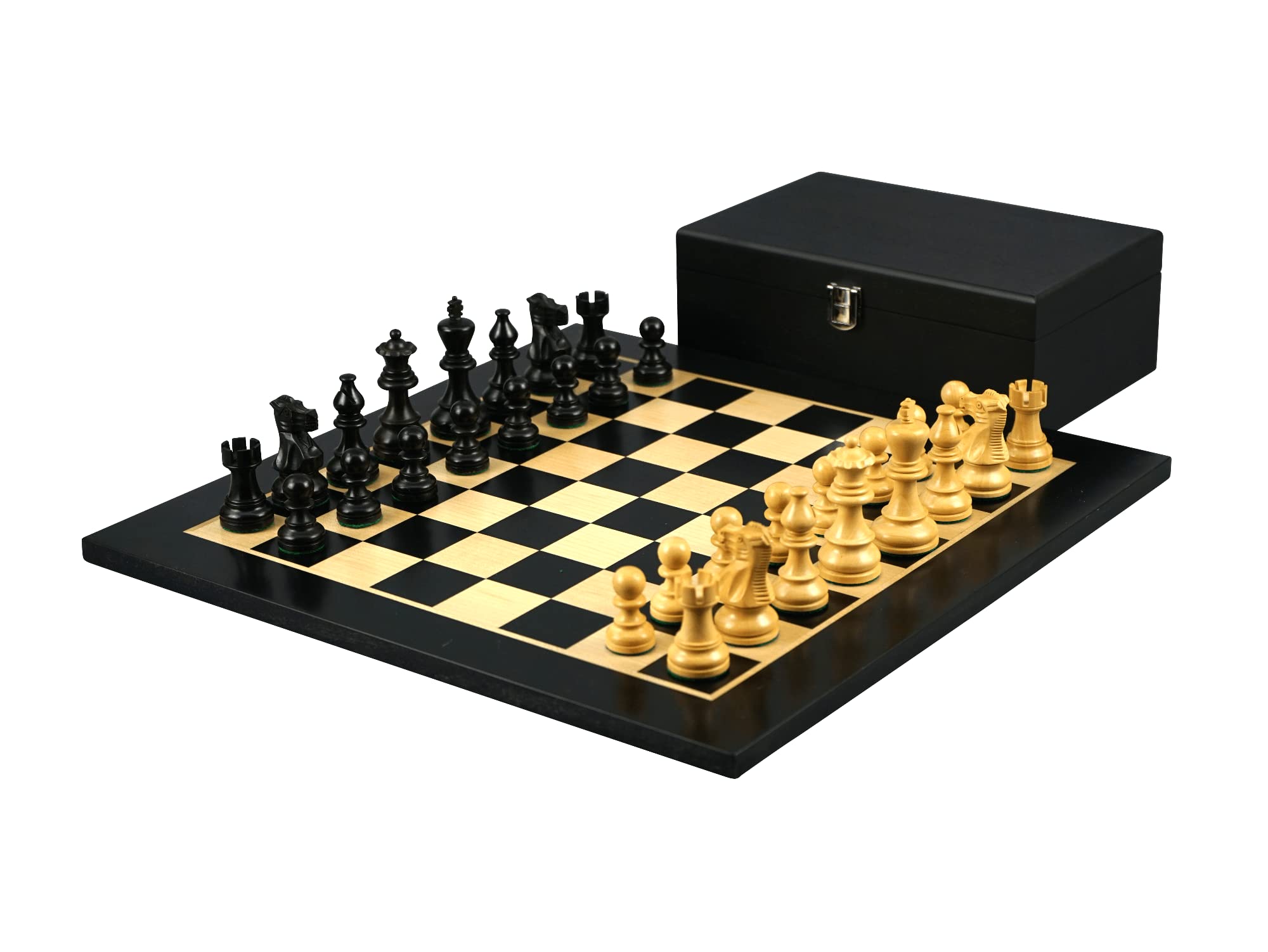 Set di scacchi in legno ebano 16 pollici pesato ebanizzato classico Staunton pezzi 8,9 cm