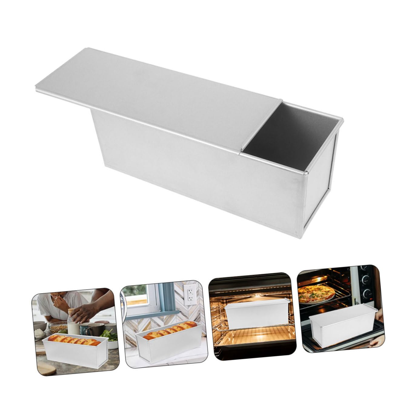 DECHOUS Kastenform mit Deckel Brotbackform für Toastbrot Backform Antihaftbeschichtet für Kuchen und Laibe