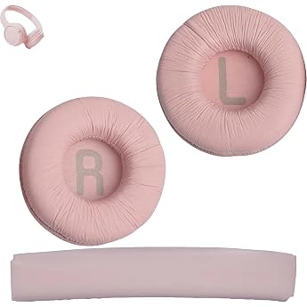 Ear Pads and Headband for JBL Tune600 PU Leather Pink 70 mm memory foam with soft PU leather suitable for Tune600/T500BT/T450/JR300 durable repair kit for on-ear headphones