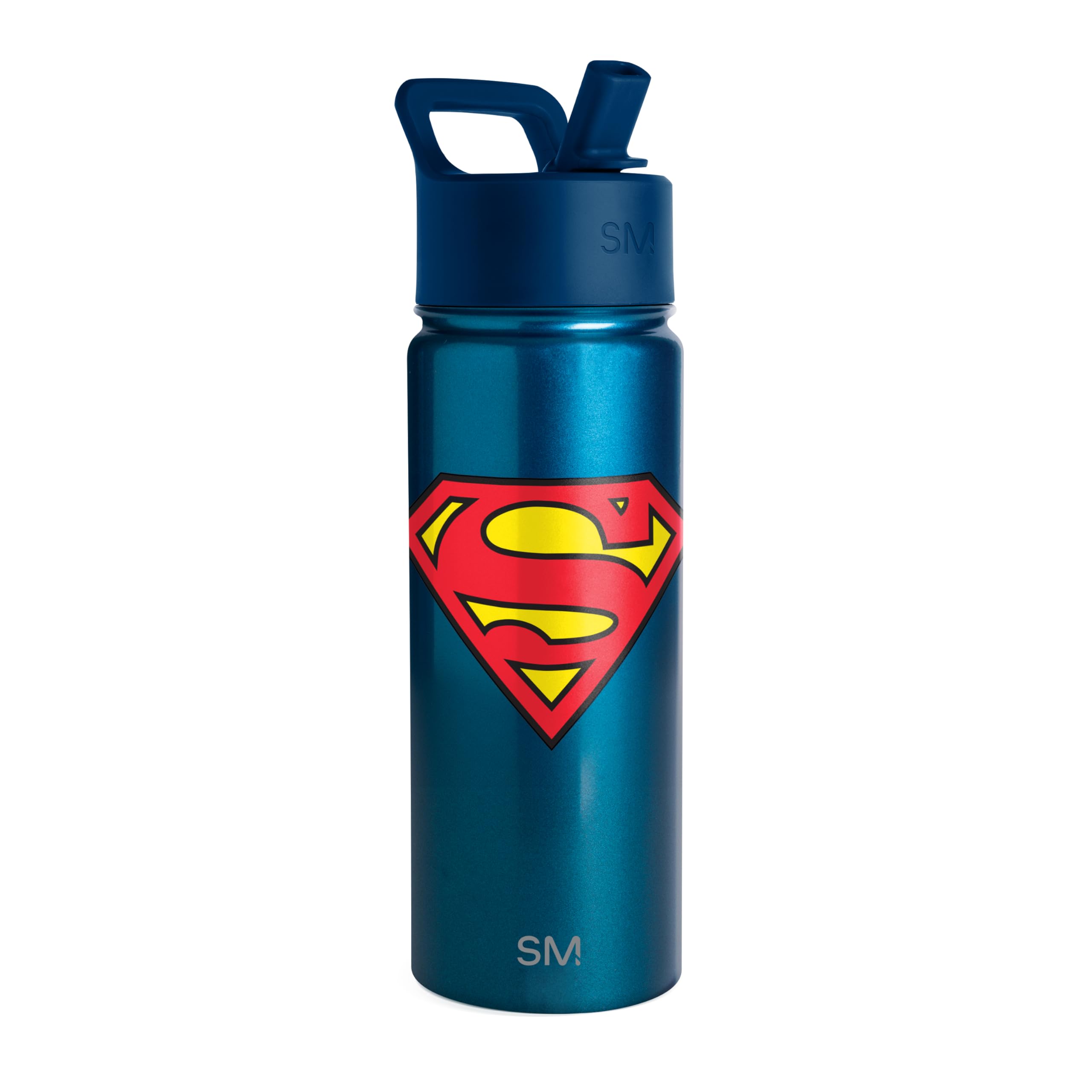 Simple Modern Kids Summit Water Bottle with Straw Lid | DC Comics Superman 18oz Stainless Steel Cup Insulated Tumbler for Toddlers, School | Superman