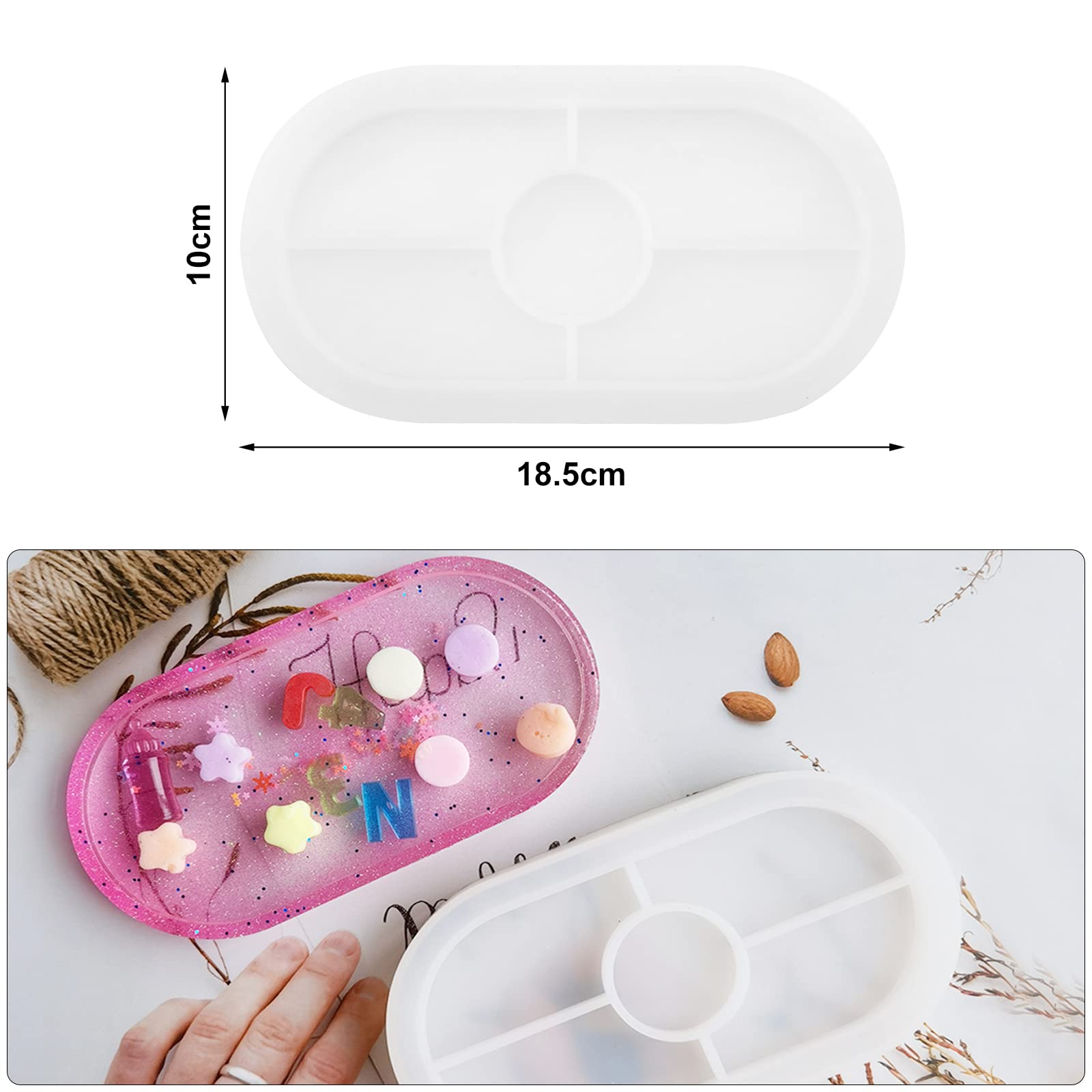 3 stuks siliconen vormen borden met rand, polygoon siliconen mallen dienblad DIY onderzetters gietvormen vormen Silicone Molds Tray siliconenvorm schaal voor het maken van fruit thee dienblad sieraden