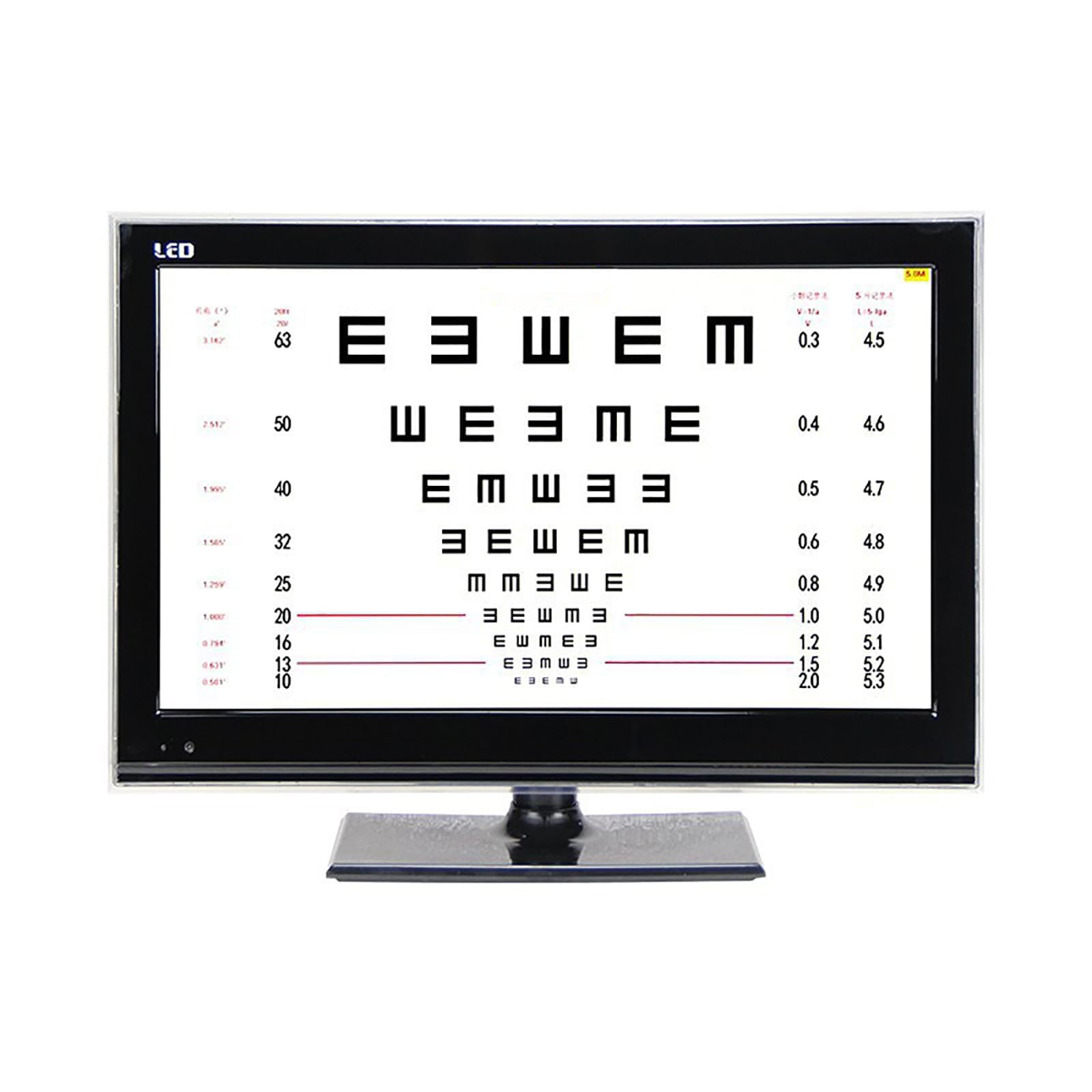 Digitales Sehdiagramm, Optisches Sehdiagramm mit 21,5 Zoll LCD Display mit Mehreren Visuellen Zielen und Einstellbarer Messdistanz Von 1–6,5M füR Die Augenheilkunde Im Krankenhaus,White