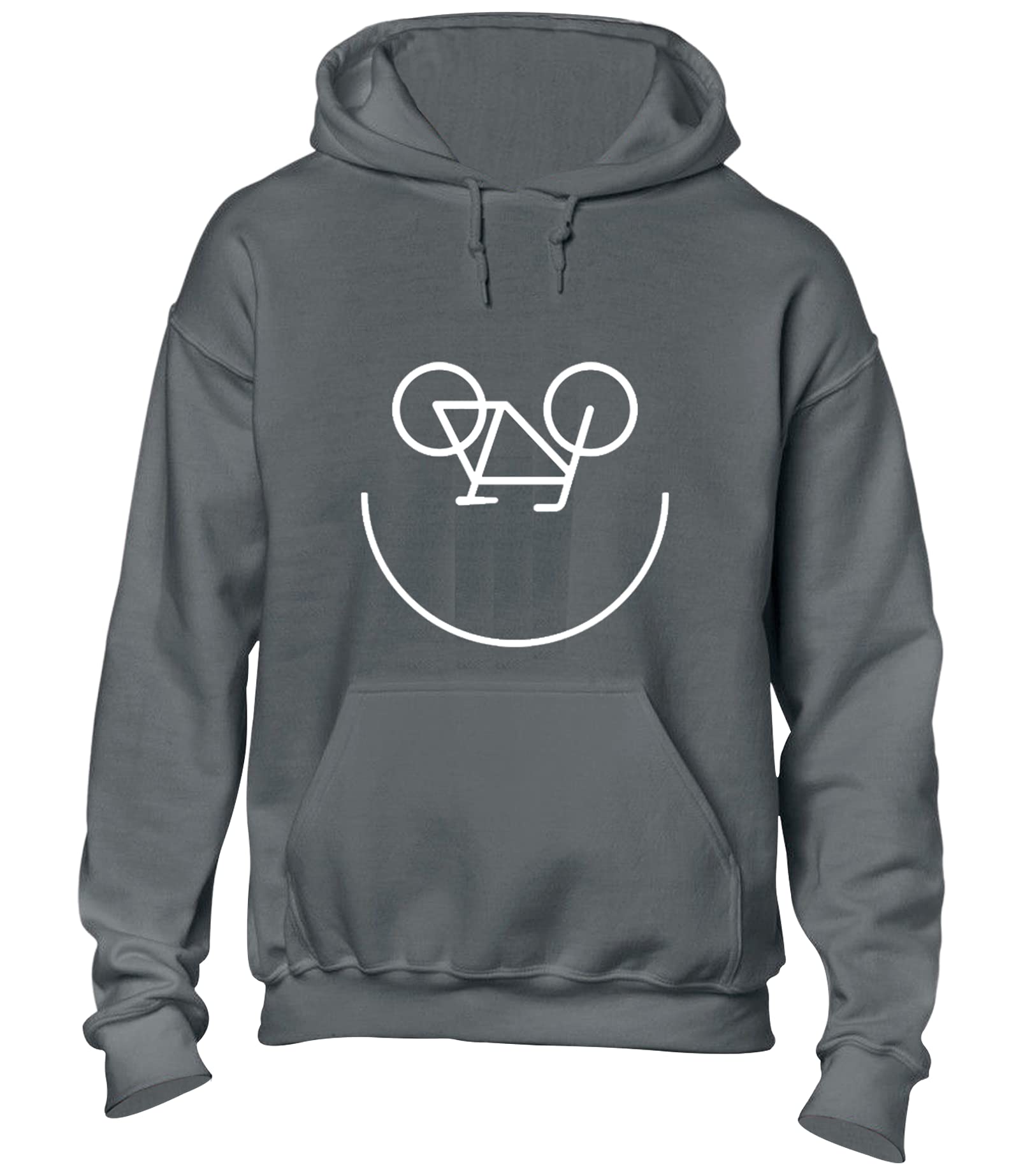 Crown Designs Men's Charcoal Upside Down Bike Unisex Hoodies For Wo & Teenagers - /Medium