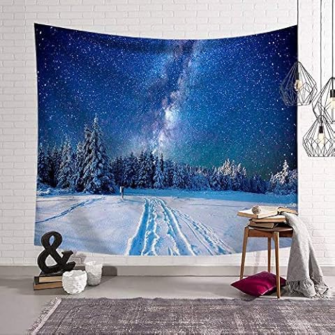 Wall Tapestry Psychedelic Forest Starry Sky Tapestry Wall Hanging Print Fabric Art Tapestries For Bedroom College Dorm Living Room,100×75 cm(40×30 inch) Cover