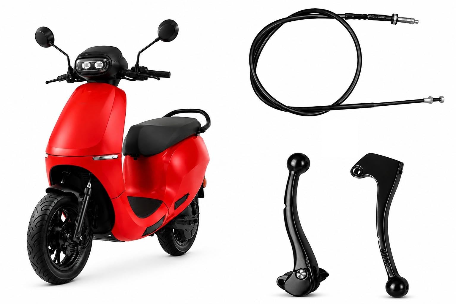 Ola Rear Brake Cable + Ola S1 X, S1 pro, S1 Air Drum Lever Combo Pack(2 Packs) Black | Ola Brack Cable | Ola Lever | Black Finish, 2 Levers Included, Combo Pack, Drum Brake Compatible, Direct Fit-image-30