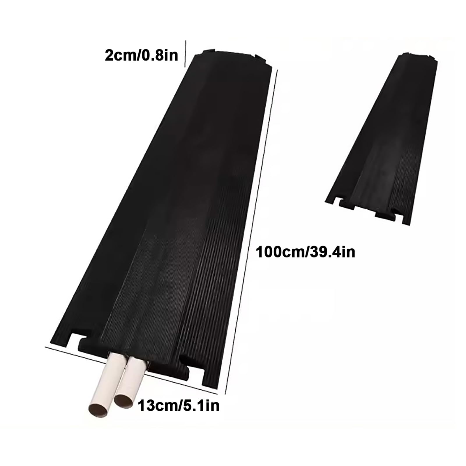 Cubierta de Cable para Suelo, Canaletas para Cableado, Protector de Cable de Rampa sobre Cable de PVC, Canal Único, para Uso en Interiores Y Exteriores (Size : 100x13x2cm/39.4x5.1x0.8in)