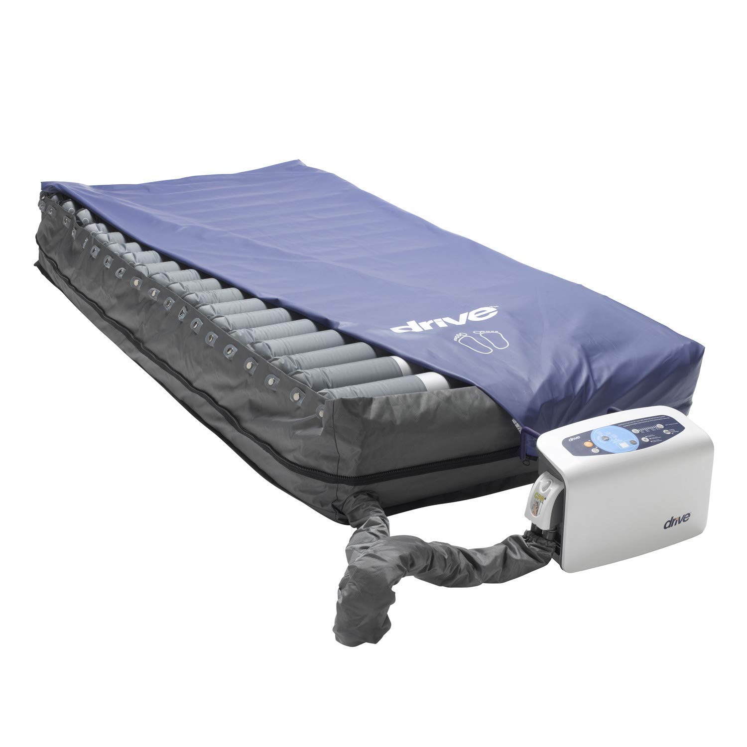 drive medical harmony true low air loss tri therapy mattress system, gray