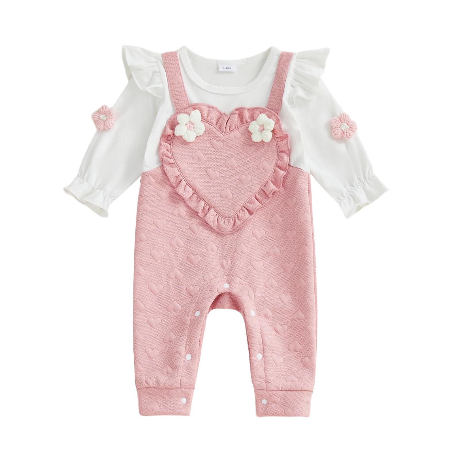 YINGISFITM Newborn Baby Girl Clothes Long Sleeve Romper One Piece Jumpsuit Fall Winter Infant Outfits 0 3 6