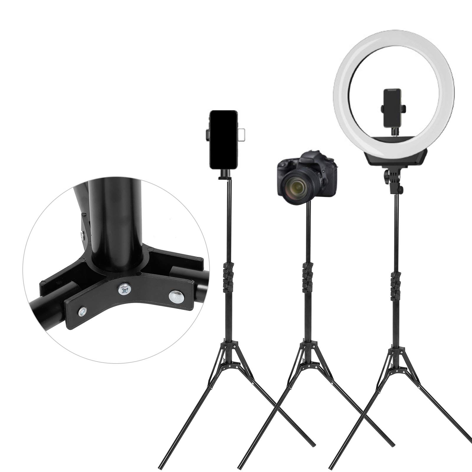Rings Light Holder Bracket Light Stand, Non Slip Floor Photographic Fill Light Support for Live Broadcast Photography Makeup